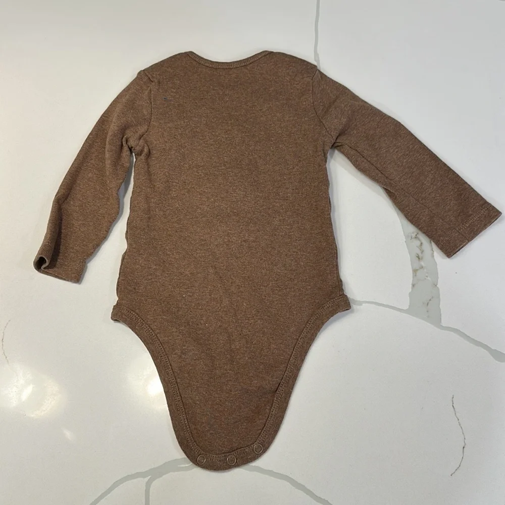 Carters football long sleeve t-shirt body suit light brown size 24 months 🤎🤍